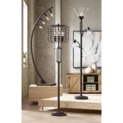 Franklin Iron Works Warwick Industrial Torchiere Floor Lamp With Side Lights 71 1/2" Tall Tiger Bronze LED Clear Seedy Glass For Living Room Reading 16 Franklin Iron Works Warwick Industrial Torchiere Floor Lamp With Side Lights 71 1/2" Tall Tiger Bronze LED Clear Seedy Glass For Living Room Reading -Home Decor GUEST 023745ec 43a4 41a8 8b0c dd8b58eadc03