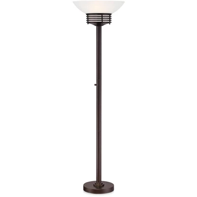 Possini Euro Design Light Blaster Modern Torchiere Floor Lamp 72 1/2" Tall Warm Bronze LED White Frosted Glass Bowl Shade For Living Room Bedroom Home 7 Possini Euro Design Light Blaster Modern Torchiere Floor Lamp 72 1/2" Tall Warm Bronze LED White Frosted Glass Bowl Shade For Living Room Bedroom Home - Image 5