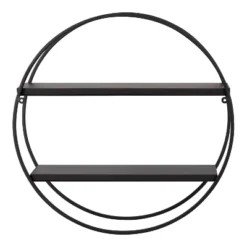 24" Diameter Sequoia Wood And Metal Round Wall Shelf - Kate & Laurel All Things Decor 14 24" Diameter Sequoia Wood And Metal Round Wall Shelf - Kate & Laurel All Things Decor -Home Decor GUEST 0611b927 d583 4e2e 9798 a1de29b1c419