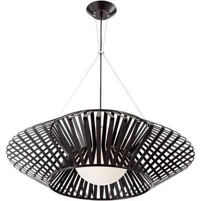 Possini Euro Design Planet Black Large Pendant Light 31 1/2" Wide Mid Century Modern White Glass For Dining Room House Foyer Kitchen Island Entryway 7 Possini Euro Design Planet Black Large Pendant Light 31 1/2" Wide Mid Century Modern White Glass For Dining Room House Foyer Kitchen Island Entryway - Image 5