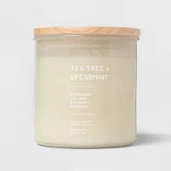 Glass Jar Tea Tree And Spearmint Candle Beige - Threshold™ -Home Decor GUEST 08840a6f eb81 4eba bdb2 82fa19c57c5b