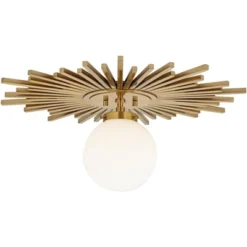 Possini Euro Design Hazel Modern Ceiling Light Semi Flush Mount Fixture 24" Wide Warm Brass White Globe Shade For Bedroom Kitchen Living Room Hallway 12 Possini Euro Design Hazel Modern Ceiling Light Semi Flush Mount Fixture 24" Wide Warm Brass White Globe Shade For Bedroom Kitchen Living Room Hallway -Home Decor GUEST 09f457ea 2d85 4a3f a988 56d08537b4d9