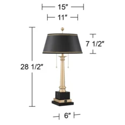 Barnes And Ivy Georgetown Traditional Desk Lamp 28 1/2" Tall Warm Brass With USB Charging Port Black Shade For Bedroom Living Room Bedside Office Kids 17 Barnes And Ivy Georgetown Traditional Desk Lamp 28 1/2" Tall Warm Brass With USB Charging Port Black Shade For Bedroom Living Room Bedside Office Kids -Home Decor GUEST 0e8d1681 eef5 49e0 b2c1 3acf0e649772