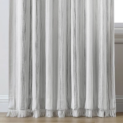 1pc 50"x84" Light Filtering Striped Curtain Panel Gray - Threshold™ 4 1pc 50"x84" Light Filtering Striped Curtain Panel Gray - Threshold™ - Image 2