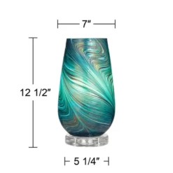 360 Lighting Carmen Modern Coastal Accent Table Lamps 12 1/2" High Set Of 2 Green Art Glass Shade For Bedroom Bedside Nightstand Office 15 360 Lighting Carmen Modern Coastal Accent Table Lamps 12 1/2" High Set Of 2 Green Art Glass Shade For Bedroom Bedside Nightstand Office -Home Decor GUEST 13e4b7c1 3d8c 4f7b 86d1 19608013670f