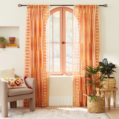 1pc Sheer Ophelia Printed Burnout Window Curtain Panel Orange - Opalhouse™ Designed With Jungalow™ 3 1pc Sheer Ophelia Printed Burnout Window Curtain Panel Orange - Opalhouse™ Designed With Jungalow™