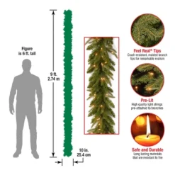 National Tree Company Pre-Lit 'Feel Real' Artificial Christmas Garland, Green, Frasier Grande, White Lights, Plug In, Christmas Collection, 9 Feet -Home Decor GUEST 14f5e7cf 7c78 49d3 9eef 6470dbdd258c