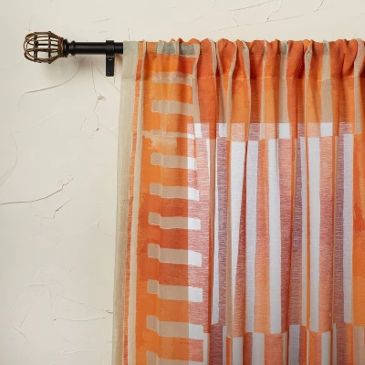 1pc Sheer Ophelia Printed Burnout Window Curtain Panel Orange - Opalhouse™ Designed With Jungalow™ 6 1pc Sheer Ophelia Printed Burnout Window Curtain Panel Orange - Opalhouse™ Designed With Jungalow™ - Image 4