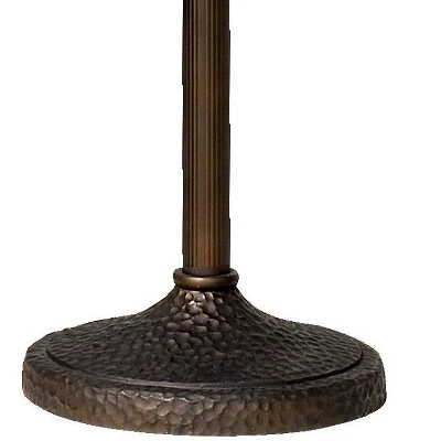 Franklin Iron Works Rustic Farmhouse Mission Torchiere Floor Lamp 71 1/2" Tall Roman Bronze 3-Light Frosted Champagne Amber Glass For Living Room 6 Franklin Iron Works Rustic Farmhouse Mission Torchiere Floor Lamp 71 1/2" Tall Roman Bronze 3-Light Frosted Champagne Amber Glass For Living Room - Image 4