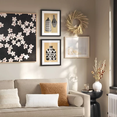 30" X 36" Ditsy Floral Framed Canvas Natural - Threshold™ 3 30" X 36" Ditsy Floral Framed Canvas Natural - Threshold™