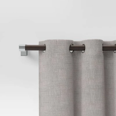 Dark Faux Wood Curtain Rod Nickel - Threshold™ 3 Dark Faux Wood Curtain Rod Nickel - Threshold™