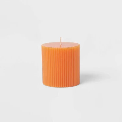Ribbed Pillar Pumpkin Spice Candle - Threshold™ 4 Ribbed Pillar Pumpkin Spice Candle - Threshold™ - Image 2
