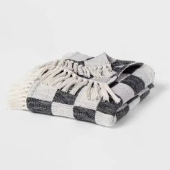 60"x80" Woven Cotton Checkered Bed Throw - Threshold™ -Home Decor GUEST 21ece0cd d5f6 45ed 8de5 f3cde6fa73bb