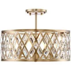Possini Euro Design Tanz Modern Ceiling Light Semi Flush Mount Fixture 16 1/2" Wide Satin Brass 3-Light Clear Glass Crystal For Bedroom Kitchen House 7 Possini Euro Design Tanz Modern Ceiling Light Semi Flush Mount Fixture 16 1/2" Wide Satin Brass 3-Light Clear Glass Crystal For Bedroom Kitchen House -Home Decor GUEST 22328d63 33e7 485a 8245 4b759d3ca3e7