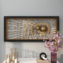 Metal Sunburst Coiled Ribbon Wall Decor With Black Frame Gold - Olivia & May 24 Metal Sunburst Coiled Ribbon Wall Decor With Black Frame Gold - Olivia & May -Home Decor GUEST 23b47779 985a 4670 86a3 4c6e0eefc878