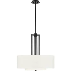 Possini Euro Design Sundry Semi Gloss Black Drum Pendant Chandelier 24" Wide Modern Double Shade 4-Light Fixture For Dining Room Foyer Kitchen Island 15 Possini Euro Design Sundry Semi Gloss Black Drum Pendant Chandelier 24" Wide Modern Double Shade 4-Light Fixture For Dining Room Foyer Kitchen Island -Home Decor GUEST 27e81486 f3db 4192 b64a d18fef770ca4