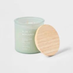 Glass Jar Aloe And Bergamot Candle Green - Threshold™ -Home Decor GUEST 29e61cdc 95e6 4cf3 b5fb 0c7370f56987