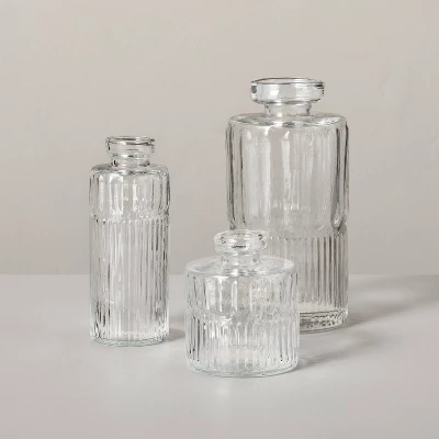 Ribbed Clear Glass Bud Vase - Hearth & Hand™ With Magnolia 4 Ribbed Clear Glass Bud Vase - Hearth & Hand™ With Magnolia - Image 2