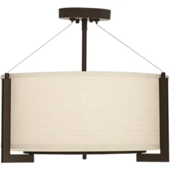 Possini Euro Design Stinson Modern Ceiling Light Semi Flush Mount Fixture 17 1/4" Wide Bronze 3-Light Linen Drum Shade For Bedroom Kitchen Living Room 11 Possini Euro Design Stinson Modern Ceiling Light Semi Flush Mount Fixture 17 1/4" Wide Bronze 3-Light Linen Drum Shade For Bedroom Kitchen Living Room -Home Decor GUEST 2b71da01 049e 492b 95b7 9d1db10f36e5