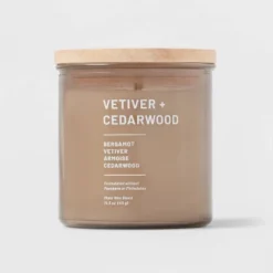 Glass Jar Vetiver And Cedarwood Candle Brown - Threshold™ -Home Decor GUEST 2be66217 9673 4f71 89d7 981533e54650