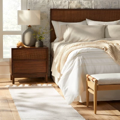 Texture Border Stripe Rug Cream/Silver Gray - Hearth & Hand™ With Magnolia 3 Texture Border Stripe Rug Cream/Silver Gray - Hearth & Hand™ With Magnolia