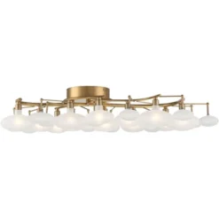Possini Euro Design Lilypad Modern Ceiling Light Semi Flush Mount Fixture 30 1/4" Wide Warm Brass 12-Light Frosted Glass Shade For Bedroom Living Room 12 Possini Euro Design Lilypad Modern Ceiling Light Semi Flush Mount Fixture 30 1/4" Wide Warm Brass 12-Light Frosted Glass Shade For Bedroom Living Room -Home Decor GUEST 33788483 ffe4 4301 86eb dd4cbc3b2b2c