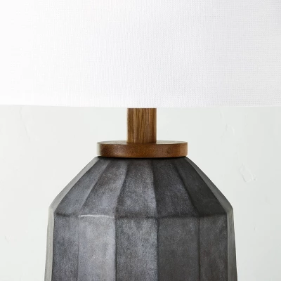 Carved Ceramic Table Lamp Dark Gray (Includes LED Light Bulb) - Hearth & Hand™ With Magnolia 4 Carved Ceramic Table Lamp Dark Gray (Includes LED Light Bulb) - Hearth & Hand™ With Magnolia - Image 2