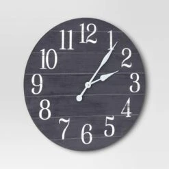 26" Farmhouse Wooden Wall Clock Black - Threshold™ 5 26" Farmhouse Wooden Wall Clock Black - Threshold™ -Home Decor GUEST 35008532 3ca7 4877 9169 1472d088644e