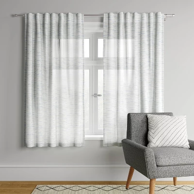 1pc Light Filtering Striation Herringbone Window Curtain Panel - Project 62™ 3 1pc Light Filtering Striation Herringbone Window Curtain Panel - Project 62™