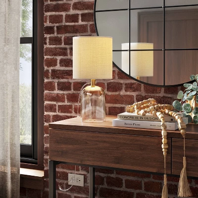 Glass Cylinder Mini Table Lamp With Open Base Clear - Threshold™ 3 Glass Cylinder Mini Table Lamp With Open Base Clear - Threshold™