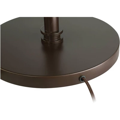 Possini Euro Design Industrial Floor Lamp Adjustable Arm 62.5" Tall Oiled Bronze Metal Light Brown Linen Drum Shade For Living Room Reading 7 Possini Euro Design Industrial Floor Lamp Adjustable Arm 62.5" Tall Oiled Bronze Metal Light Brown Linen Drum Shade For Living Room Reading - Image 5