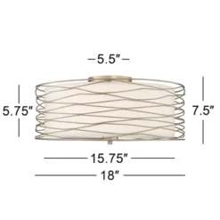 Possini Euro Design Modern Ceiling Light Flush Mount Fixture Antique Silver Leaf 18" Wide Wavy Spun White Drum For Bedroom Kitchen 14 Possini Euro Design Modern Ceiling Light Flush Mount Fixture Antique Silver Leaf 18" Wide Wavy Spun White Drum For Bedroom Kitchen -Home Decor GUEST 4112a4ed 7d59 4dbe 993c c95c22d4de5b