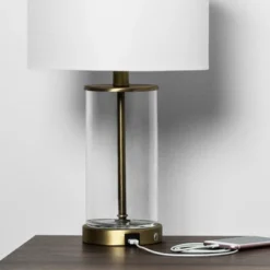 Fillable Accent With USB Table Lamp Brass - Threshold -Home Decor GUEST 4230aee3 786a 4bde a46a 8ba460f4ad48