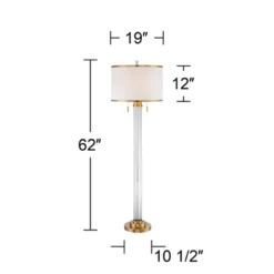 Possini Euro Design Cadence Modern Floor Lamp Standing 62" Tall Crystal Glass Column Satin Brass Linen Drum Shade For Living Room Bedroom Office House 15 Possini Euro Design Cadence Modern Floor Lamp Standing 62" Tall Crystal Glass Column Satin Brass Linen Drum Shade For Living Room Bedroom Office House -Home Decor GUEST 423dd824 c25c 42b8 bded 634e5ab89186