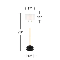 Possini Euro Design Roxie Modern Floor Lamp With Riser 65 1/2" Tall Brass Black Metal Sheer Linen Double Drum Shade For Living Room Bedroom Office 15 Possini Euro Design Roxie Modern Floor Lamp With Riser 65 1/2" Tall Brass Black Metal Sheer Linen Double Drum Shade For Living Room Bedroom Office -Home Decor GUEST 42578b79 4448 4bbc a6ef e922883a43ee