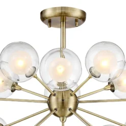 Possini Euro Design Modern Ceiling Light Semi Flush Mount Fixture Sputnik Brass 30 1/2" Wide 15-Light Double Glass Ball Hallway 10 Possini Euro Design Modern Ceiling Light Semi Flush Mount Fixture Sputnik Brass 30 1/2" Wide 15-Light Double Glass Ball Hallway -Home Decor GUEST 431beddf 6c5b 4cd2 85aa 5ca719f915b6