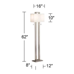 Possini Euro Design Modern Floor Lamp 62" Tall Brushed Nickel Openwork Rectangular Profile Off White Fabric Shade For Living Room Reading 14 Possini Euro Design Modern Floor Lamp 62" Tall Brushed Nickel Openwork Rectangular Profile Off White Fabric Shade For Living Room Reading -Home Decor GUEST 45fd5b91 70f4 4d5b 868a c49c168a4fae