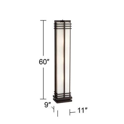 Possini Euro Design Modern Art Deco Floor Lamp Standing 60" Tall Espresso Wood Beige Linen Column Shade For Living Room Bedroom Office House Home 10 Possini Euro Design Modern Art Deco Floor Lamp Standing 60" Tall Espresso Wood Beige Linen Column Shade For Living Room Bedroom Office House Home - Image 8