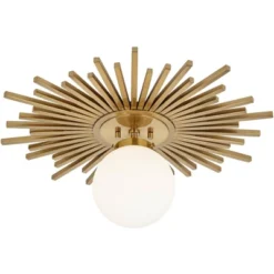 Possini Euro Design Hazel Modern Ceiling Light Semi Flush Mount Fixture 24" Wide Warm Brass White Globe Shade For Bedroom Kitchen Living Room Hallway 13 Possini Euro Design Hazel Modern Ceiling Light Semi Flush Mount Fixture 24" Wide Warm Brass White Globe Shade For Bedroom Kitchen Living Room Hallway -Home Decor GUEST 48188eba 2f68 4f86 9f8a a54dd55ba25f