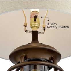 Franklin Iron Works Andreas Industrial Table Lamp 26" High Brown Metal With Nightlight LED And USB Charging Port Oatmeal Shade For Living Room Desk 11 Franklin Iron Works Andreas Industrial Table Lamp 26" High Brown Metal With Nightlight LED And USB Charging Port Oatmeal Shade For Living Room Desk -Home Decor GUEST 48784dc5 bb0b 4357 a102 7b377aac726c