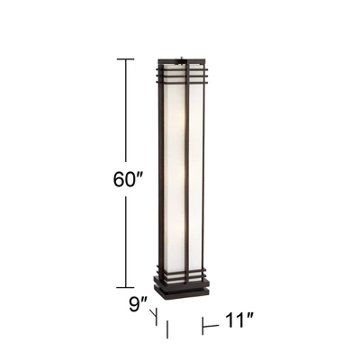 Possini Euro Design Modern Art Deco Floor Lamp Standing 60" Tall Espresso Wood Beige Linen Column Shade For Living Room Bedroom Office House Home 7 Possini Euro Design Modern Art Deco Floor Lamp Standing 60" Tall Espresso Wood Beige Linen Column Shade For Living Room Bedroom Office House Home - Image 5