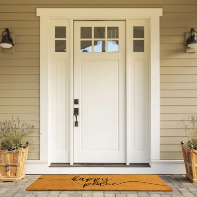 Juvale Natural Coco Coir Large Door Mat, Happy Place Long Outdoor Rug, 17 X 60 In 3 Juvale Natural Coco Coir Large Door Mat, Happy Place Long Outdoor Rug, 17 X 60 In