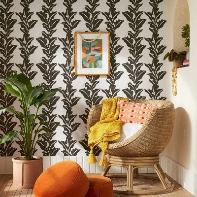 Botanical Leaf Peel And Stick Wallpaper Black/White - Opalhouse™ Designed With Jungalow™ 3 Botanical Leaf Peel And Stick Wallpaper Black/White - Opalhouse™ Designed With Jungalow™