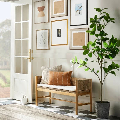 (Set Of 2) 16" X 20" Jute Framed Wall Canvases Walnut - Threshold™ Designed With Studio McGee 3 (Set Of 2) 16" X 20" Jute Framed Wall Canvases Walnut - Threshold™ Designed With Studio McGee