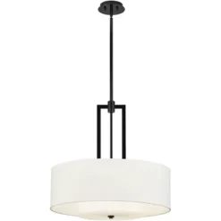 Possini Euro Design Sundry Semi Gloss Black Drum Pendant Chandelier 24" Wide Modern Double Shade 4-Light Fixture For Dining Room Foyer Kitchen Island 17 Possini Euro Design Sundry Semi Gloss Black Drum Pendant Chandelier 24" Wide Modern Double Shade 4-Light Fixture For Dining Room Foyer Kitchen Island -Home Decor GUEST 520f41d9 c7a3 40e6 890a 652e0a63a17f