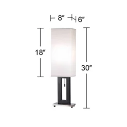 360 Lighting Floating Rectangle Modern Table Lamp 30" Tall Black Metal Open Frame White Fabric Box Shade For Bedroom Living Room Bedside Nightstand 10 360 Lighting Floating Rectangle Modern Table Lamp 30" Tall Black Metal Open Frame White Fabric Box Shade For Bedroom Living Room Bedside Nightstand -Home Decor GUEST 5525ec29 a1e7 404a b4ca e0f4557a562a