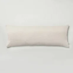 16"x42" Slub Center Stripe Oversized Lumbar Bed Pillow - Hearth & Hand™ With Magnolia 15 16"x42" Slub Center Stripe Oversized Lumbar Bed Pillow - Hearth & Hand™ With Magnolia -Home Decor GUEST 59c94da2 2910 417b 9717 22b1103abb33