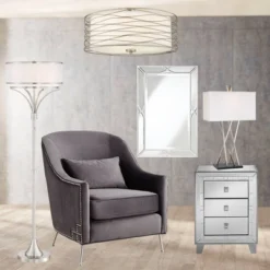 Possini Euro Design Modern Ceiling Light Flush Mount Fixture Antique Silver Leaf 18" Wide Wavy Spun White Drum For Bedroom Kitchen 15 Possini Euro Design Modern Ceiling Light Flush Mount Fixture Antique Silver Leaf 18" Wide Wavy Spun White Drum For Bedroom Kitchen -Home Decor GUEST 5d5ebab4 6ca9 4ca0 86dc 4aef8a8ddd15