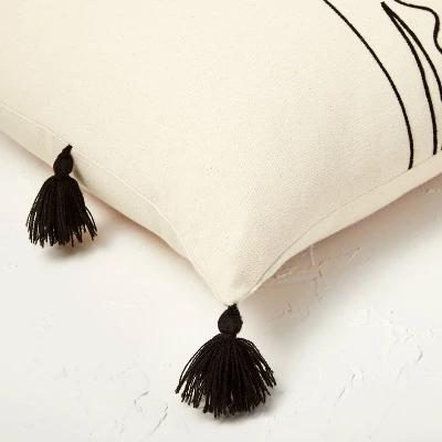 Oversized Oblong Embroidered Decorative Throw Pillow Natural/Black - Opalhouse™ Designed With Jungalow™ 5 Oversized Oblong Embroidered Decorative Throw Pillow Natural/Black - Opalhouse™ Designed With Jungalow™ - Image 3