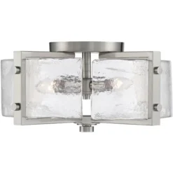 Possini Euro Design Prane Modern Industrial Ceiling Light Semi Flush Mount Fixture 17" Wide Brushed Nickel 4-Light Warped Glass For Bedroom Kitchen 13 Possini Euro Design Prane Modern Industrial Ceiling Light Semi Flush Mount Fixture 17" Wide Brushed Nickel 4-Light Warped Glass For Bedroom Kitchen -Home Decor GUEST 67e31c74 0341 4bbe 8a39 d9439e2bc16c